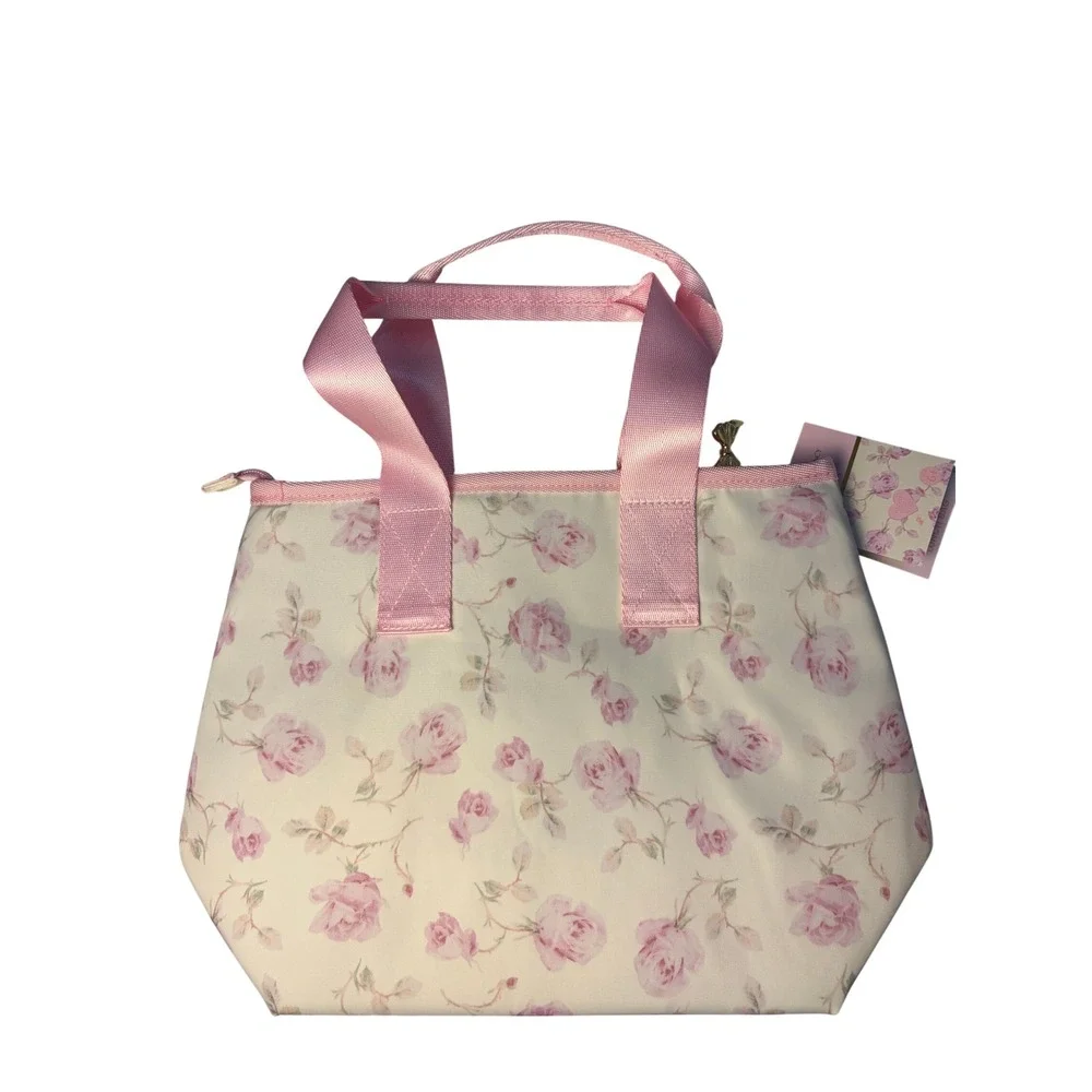 LoveShackFancy x Target Yoobi Floral Lunch Bag Tote Ballet Bloom Pink Rose NWT